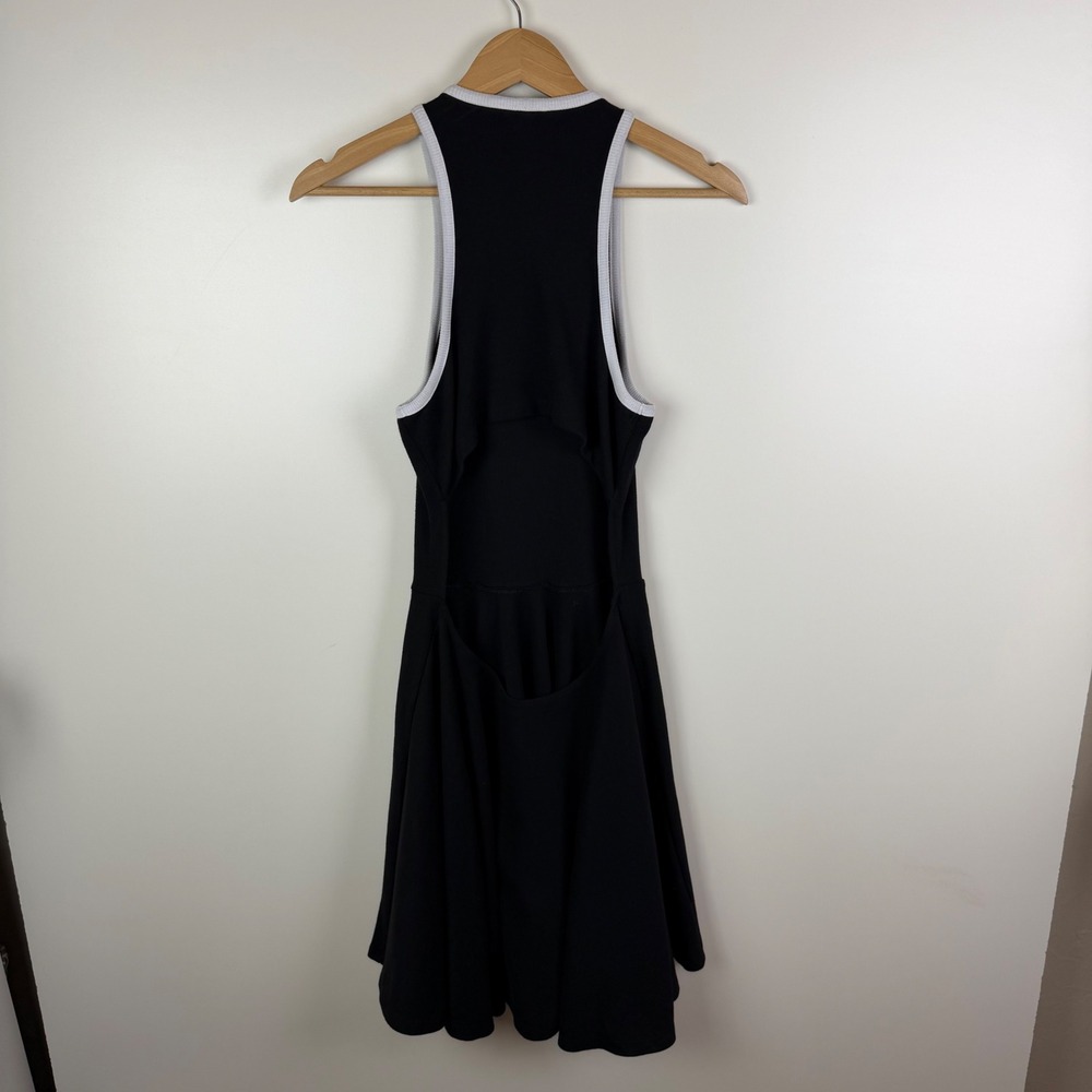 Daily Practice Anthropologie Cutout Fit and Flare Dress Small Black Ribbed Knit - Picture 4 of 13